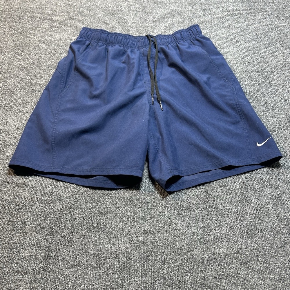 Nike Mens Swim Trunks Shorts Size M Blue Mesh Lined Drawstring Pull On